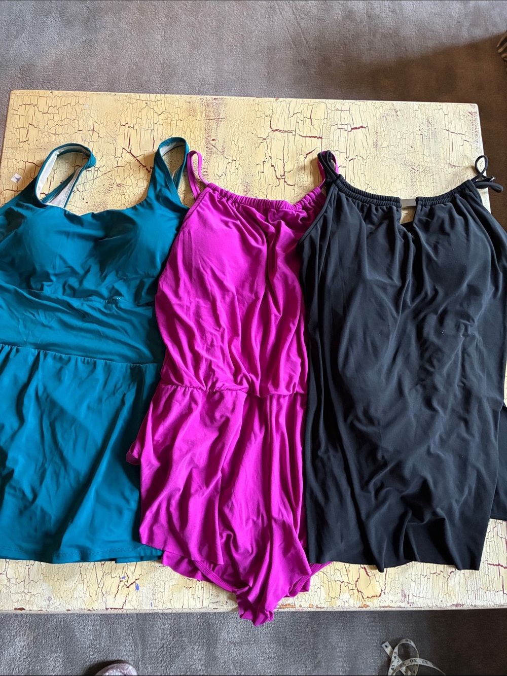 Aqua Green Women’s XL One-Piece Swimsuits in Teal, Fuchsia & Black